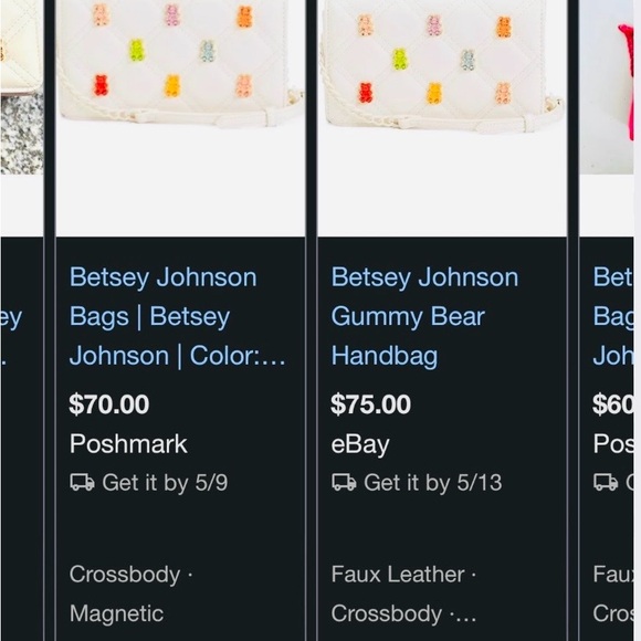 #1387**Pink Betsey Johnson Women's Bag with Bear Accents - Picture 5 of 7